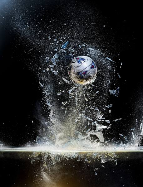Photograph Matt Brewin Window Shatter Football on One Eyeland